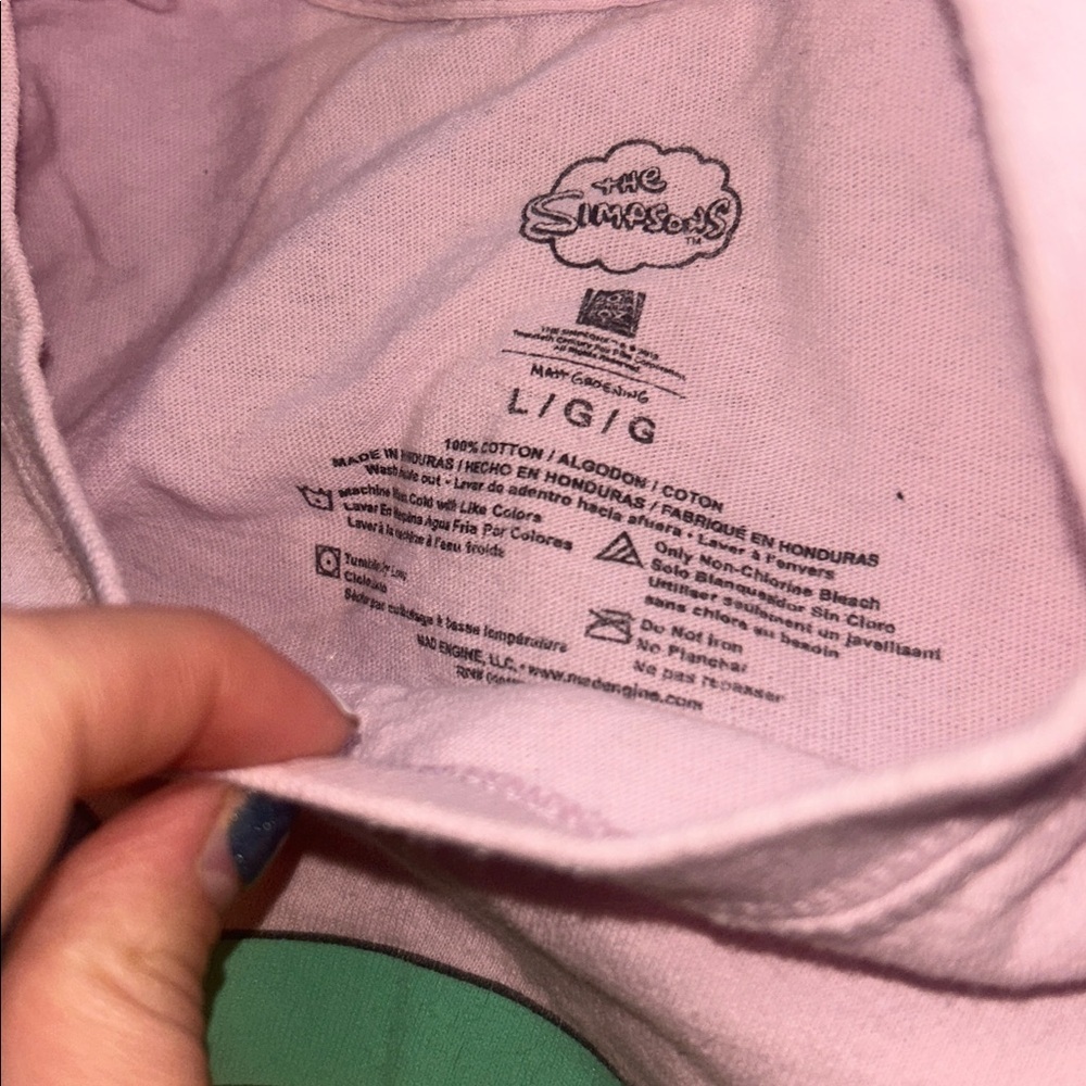 100% cotton Pink Itchy Scratchy Show graphic T-Shirt tee shirt simpsons retro - Picture 5 of 5